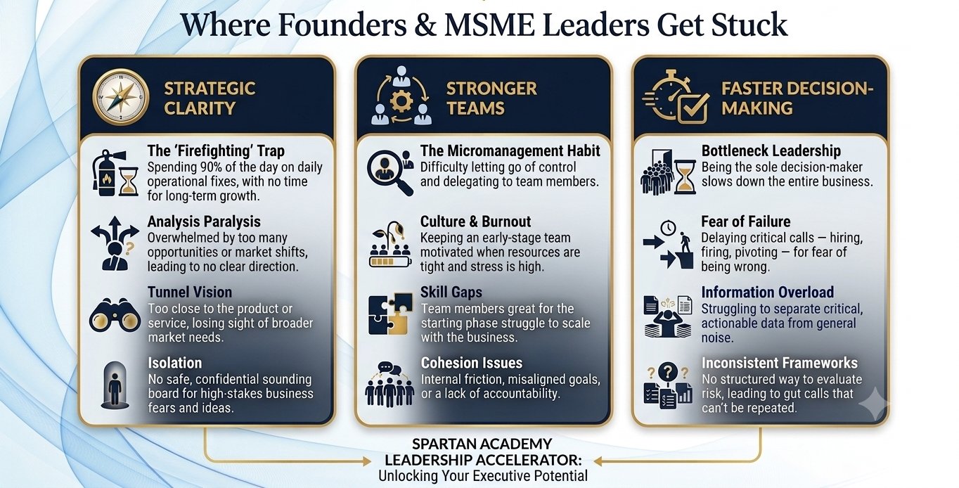 Where founders and MSME leaders get stuck: strategic clarity, stronger teams, and faster decision-making challenges